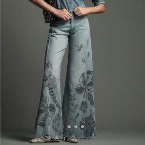 The Adi Mid-Rise Relaxed Flare Jeans by Pilcro: Patterned Edition